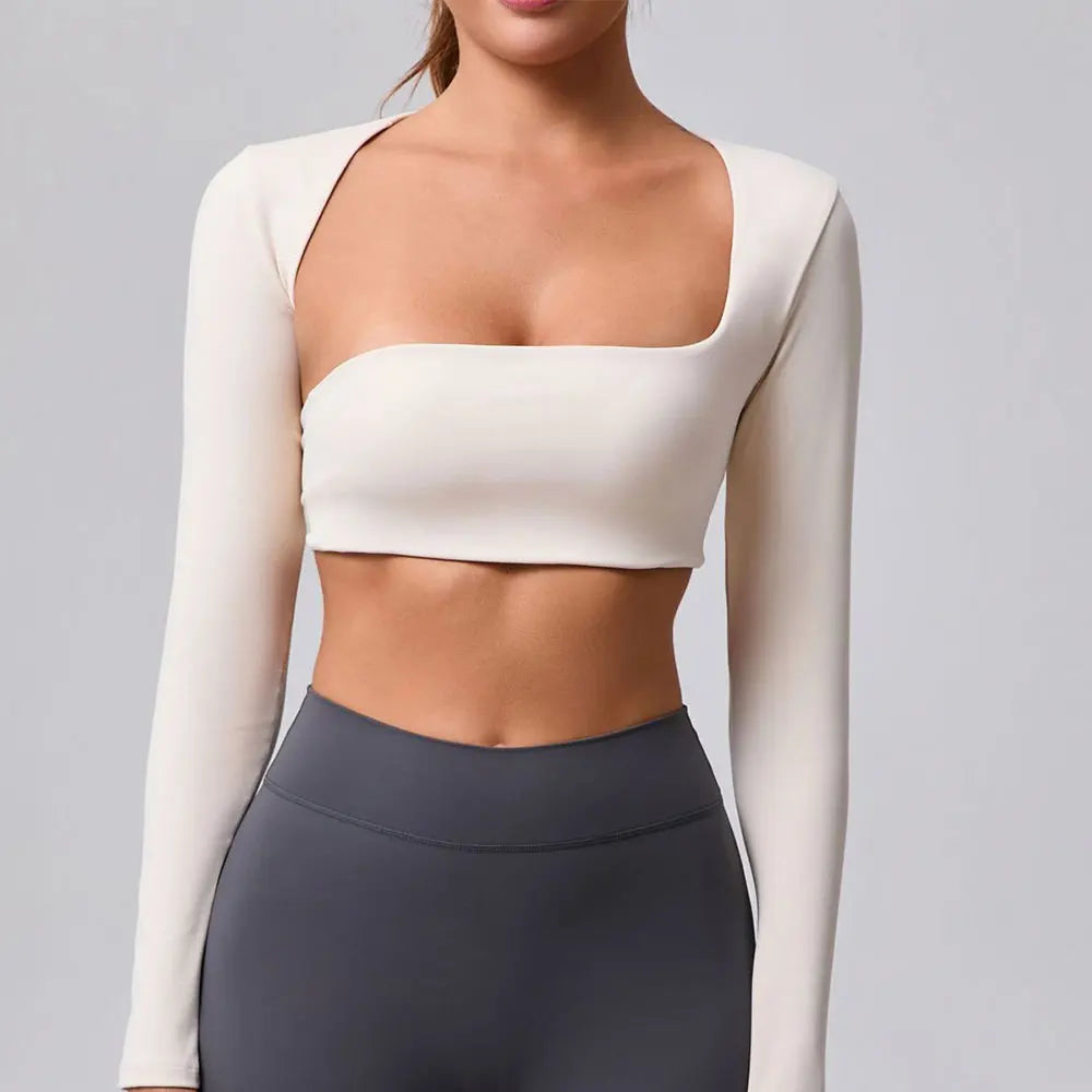 Yoga Crop Top Long Sleeve Shirt