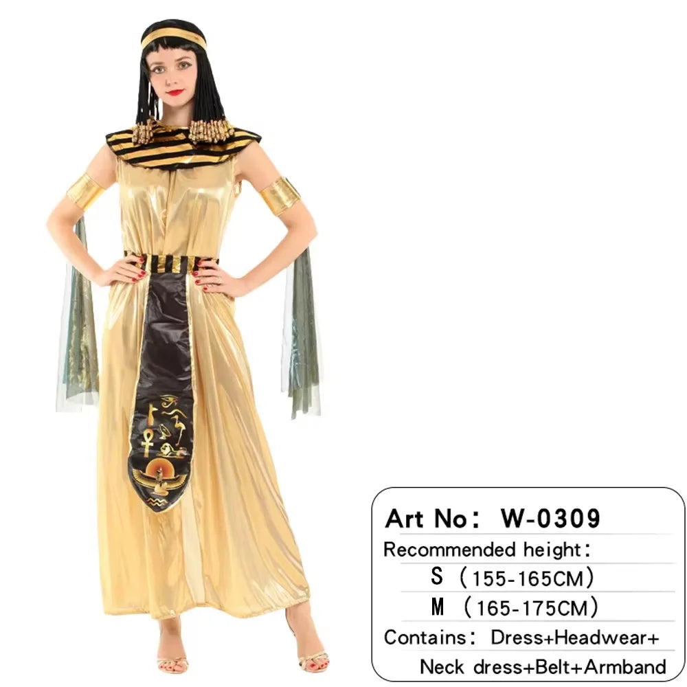Parents-child Ancient Egyptian King Pharaoh Goddess Cleopatra Cosplay Costumes