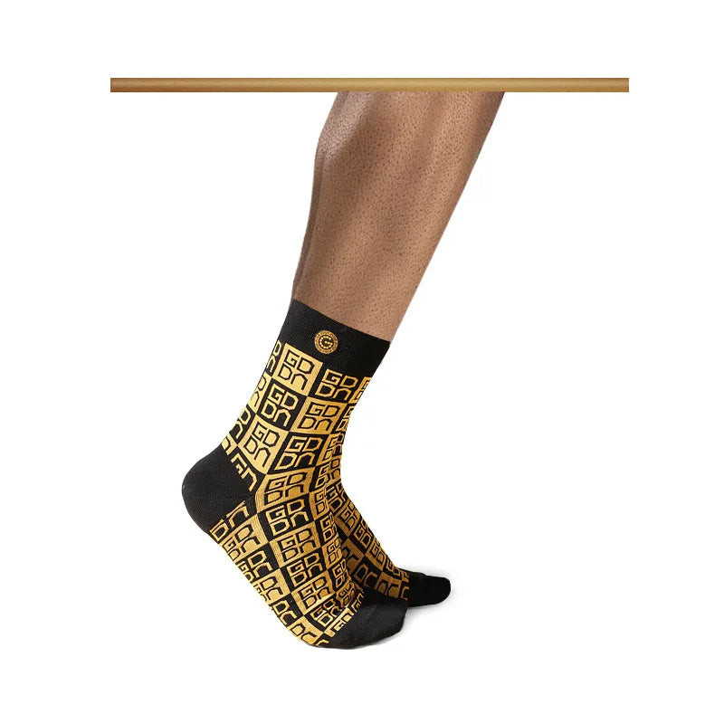Gold Mid-Length Cotton Socks - 6 pairs