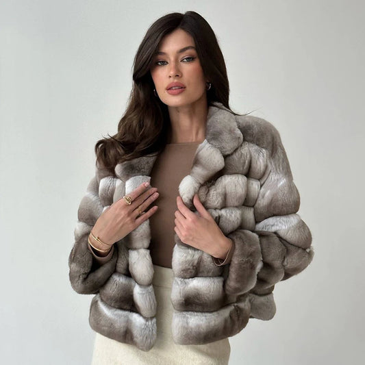 Natural Real Rabbit Fur Short Coat