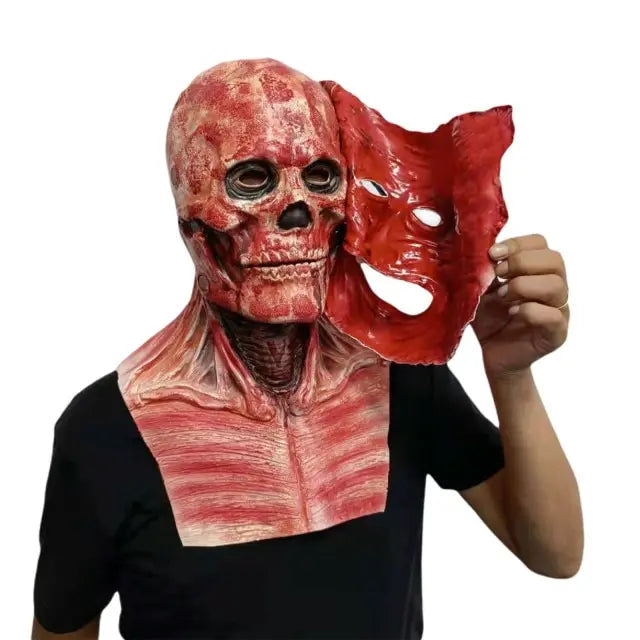 Double-layer Ripped Mask Bloody Horror Skull Latex Mask