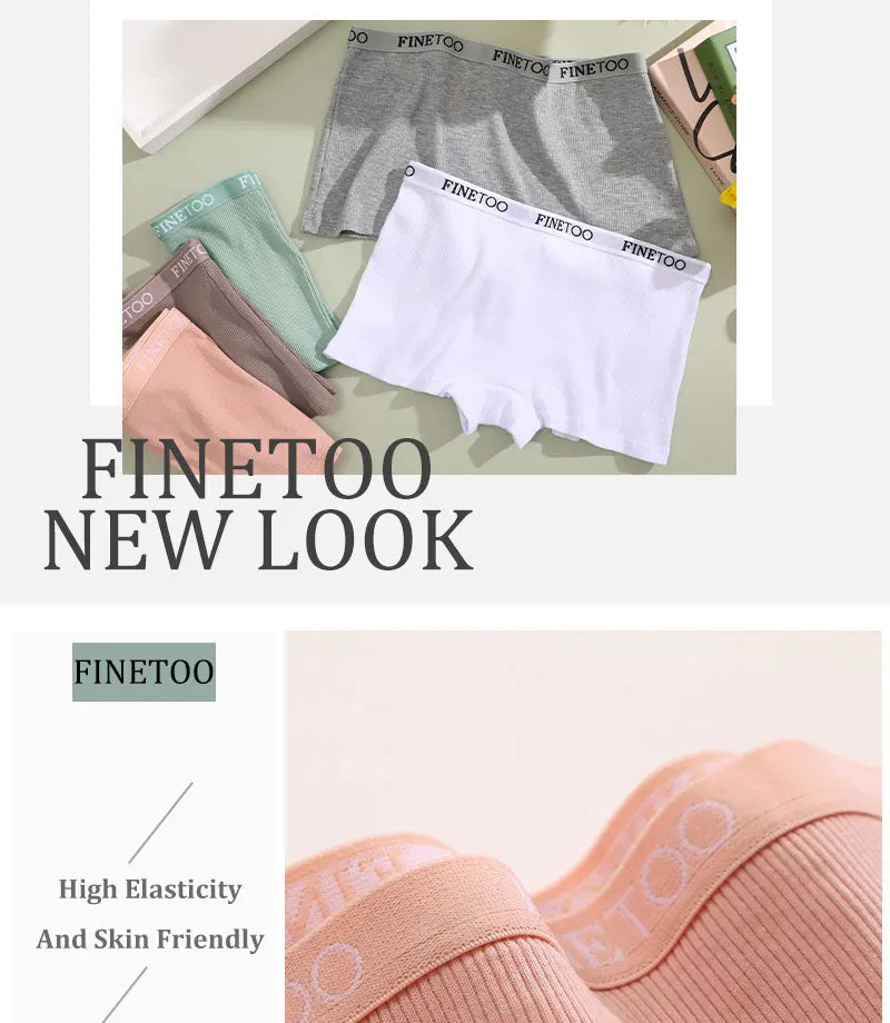 FINETOO Boxer Boyshort Low Waist Underwear - 2PCS/Set