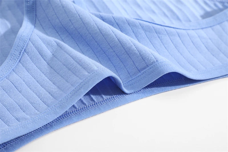 FINETOO Ribbed Striped Underwear 5PCS/SET