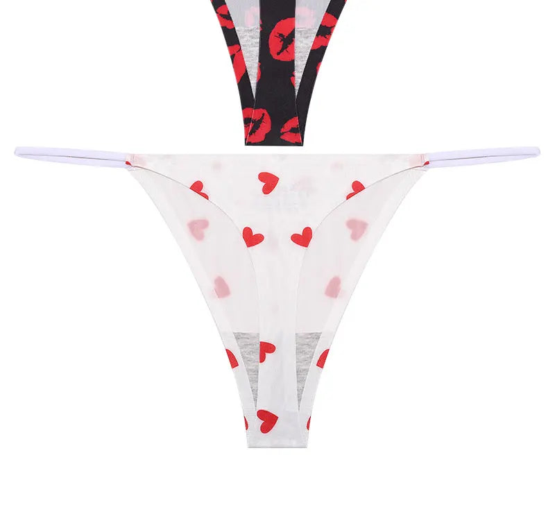 FINETOO Seamless Thin Strap Low Waist Thong - 4PCS