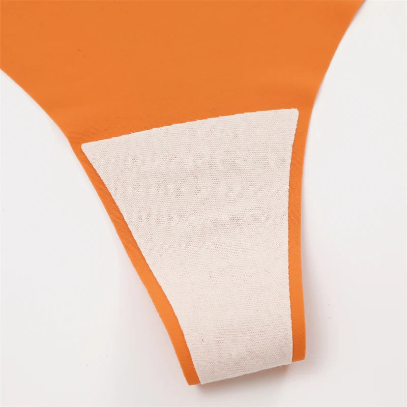 FINETOO Ice Silk Seamless V-Waist Sport Thongs - 6PCS