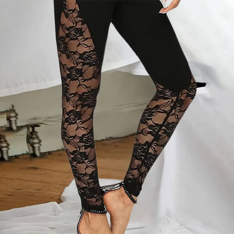 Sheer Lace Pants Transparent Gothic High Waist Pants