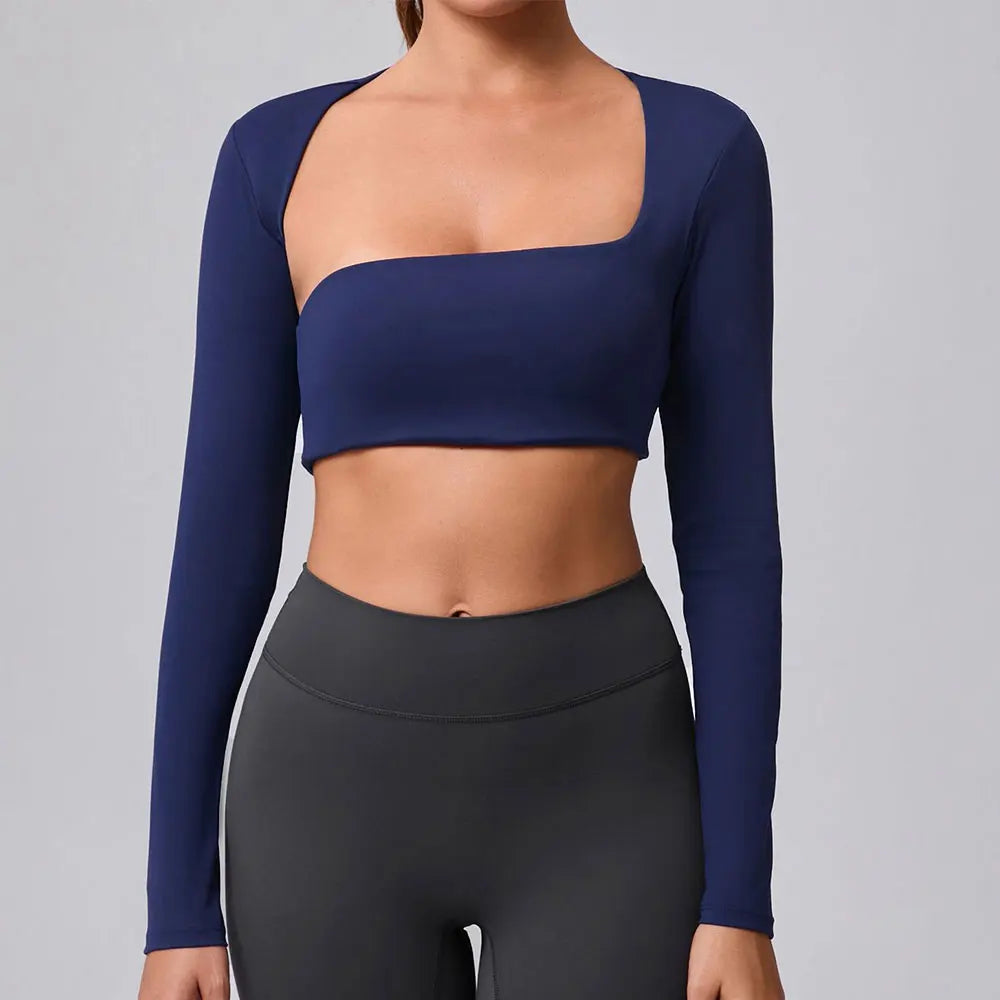 Yoga Crop Top Long Sleeve Shirt