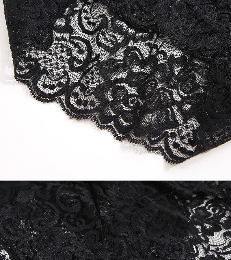 FINETOO High-Rise Stretchy Semi Sheer French-Cut Lace Panties - 1PCS