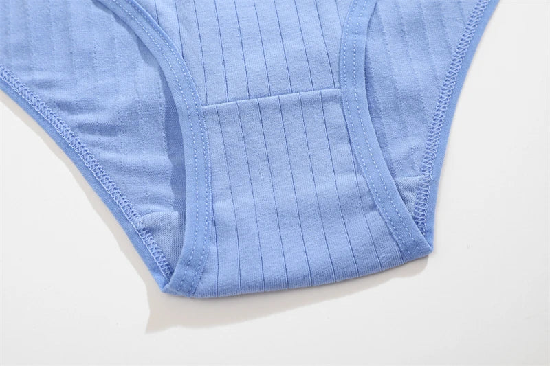 FINETOO Ribbed Striped Underwear 5PCS/SET