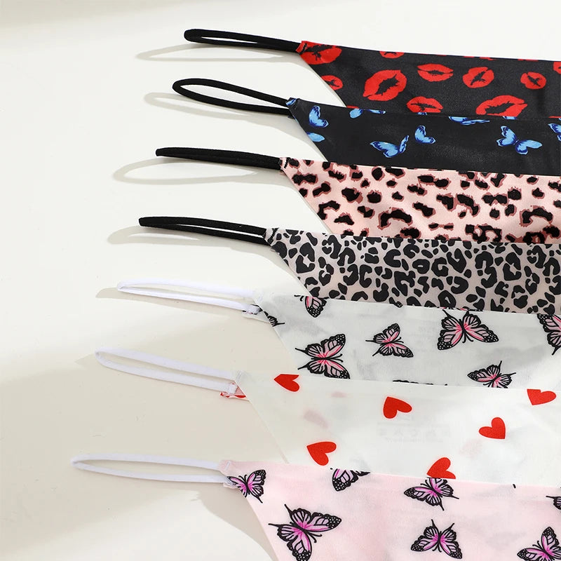 FINETOO Seamless Thin Strap Low Waist Thong - 4PCS