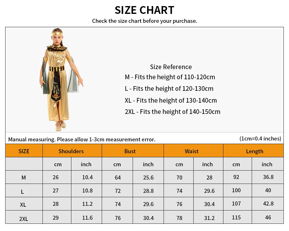 Parents-child Ancient Egyptian King Pharaoh Goddess Cleopatra Cosplay Costumes