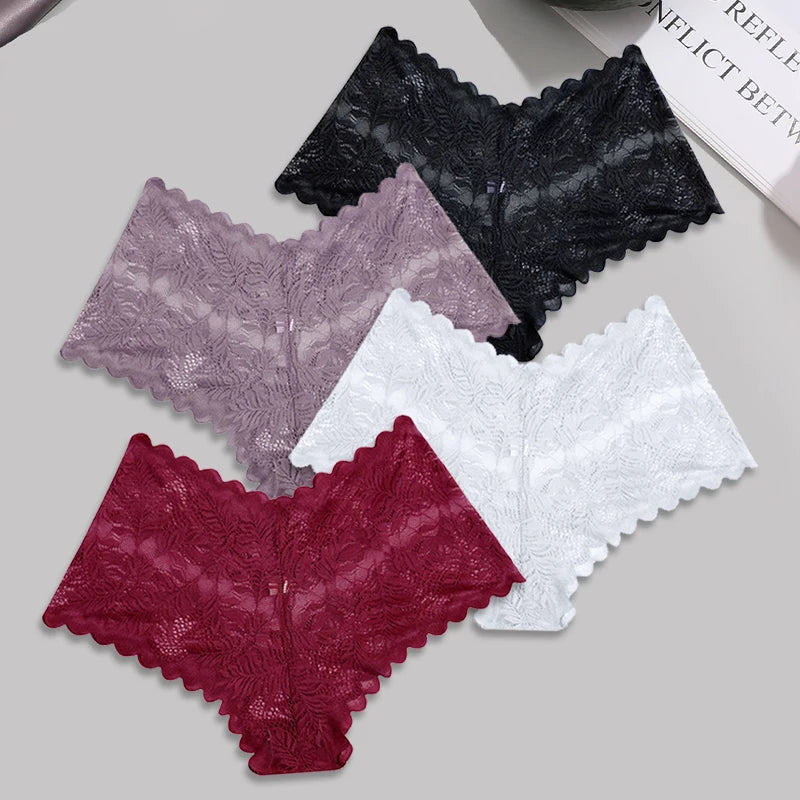 FINETOO Lace Floral Boyshorts - 4pcs
