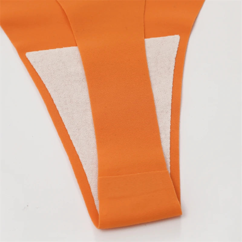 FINETOO Ice Silk Seamless V-Waist Sport Thongs - 6PCS