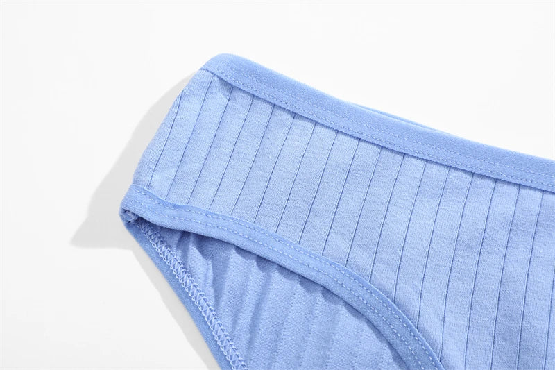 FINETOO Ribbed Striped Underwear 5PCS/SET