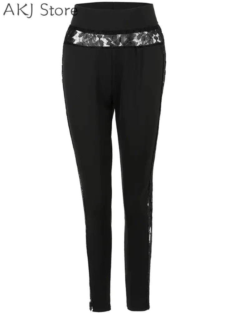 Stretch High Waist Floral Mesh Leggings