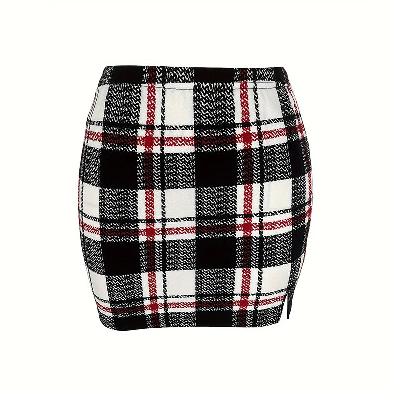 Plaid Micro Skirt - Plus Size
