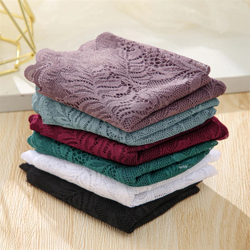 FINETOO Lace Floral Boyshorts - 4pcs