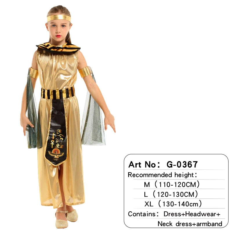 Parents-child Ancient Egyptian King Pharaoh Goddess Cleopatra Cosplay Costumes