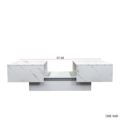 Extendable Coffee Table With Sliding Tabletop andHidden Storage Compartment