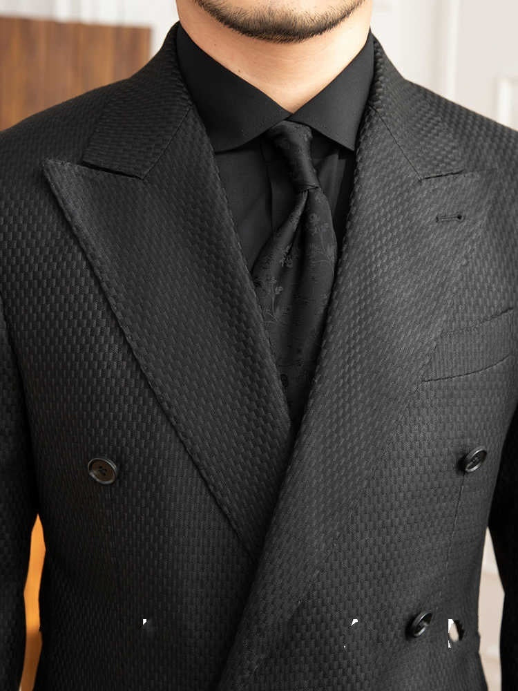 Texture Double Breasted Blazer