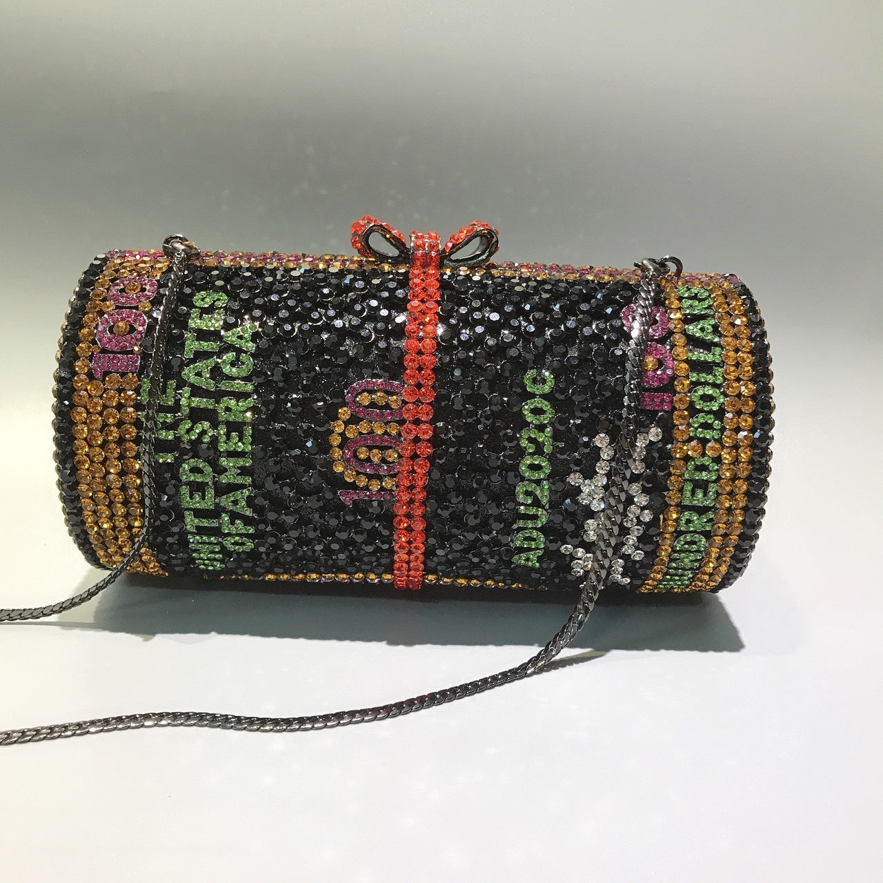 Roll Dollar Crystal Banquet Clutch