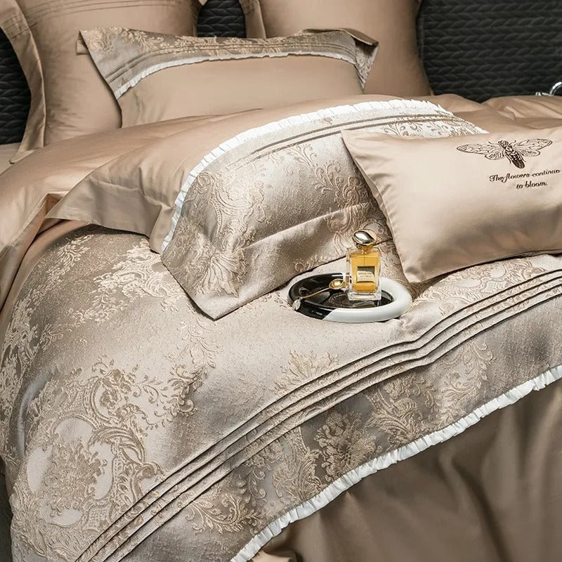 Long-staple Cotton Four-piece Jacquard Quilt Cover Bed Set