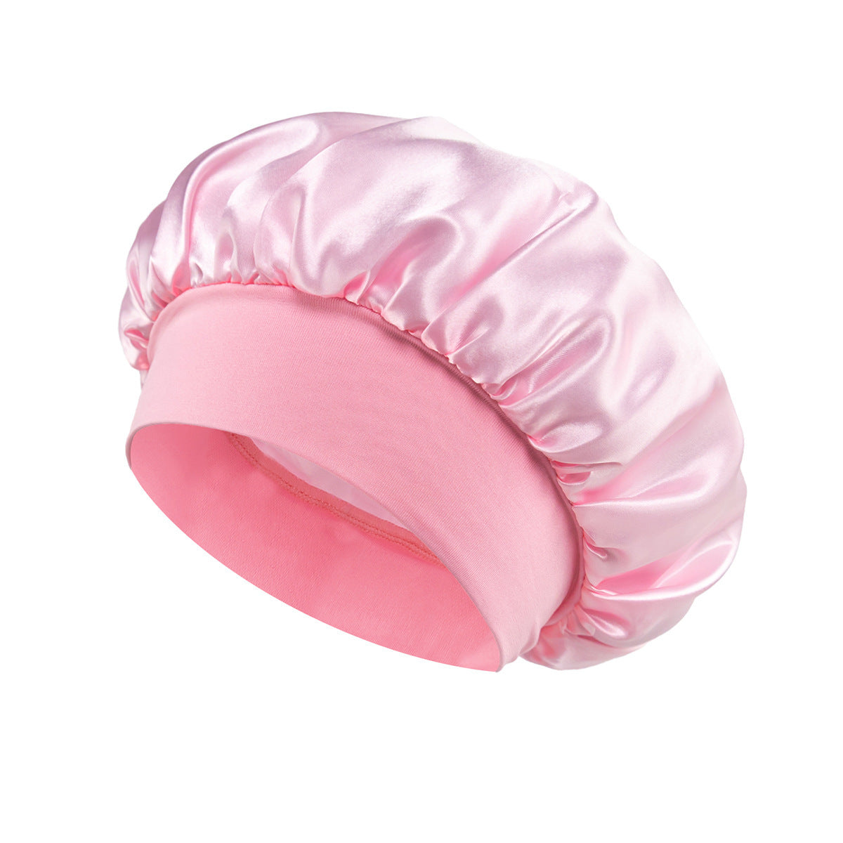 Solid Color Satin Wide Brim Nightcap