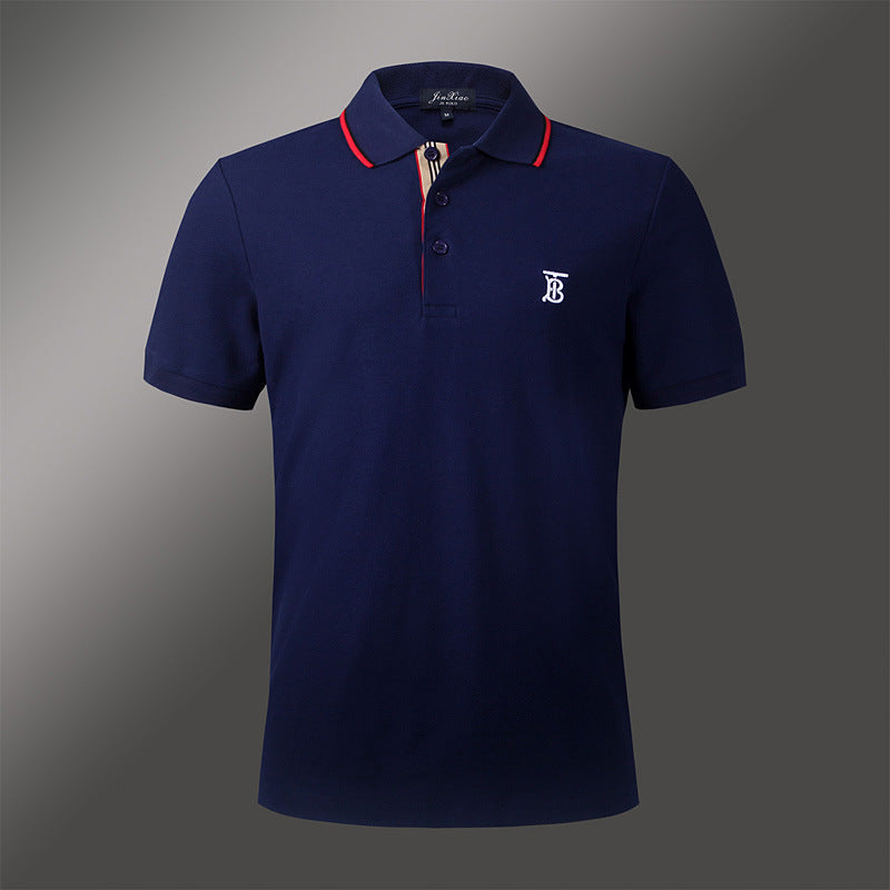 Placket Plaid Short Sleeve Polo