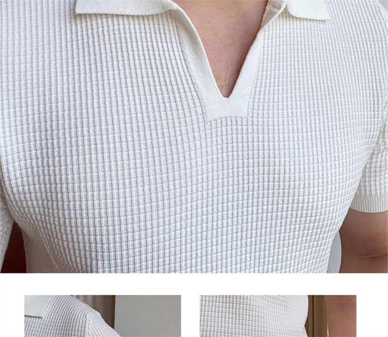 V-neck Lapel Short-sleeved Shirt