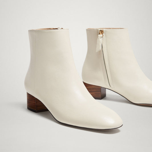 Zipper Ankle Leather Boots