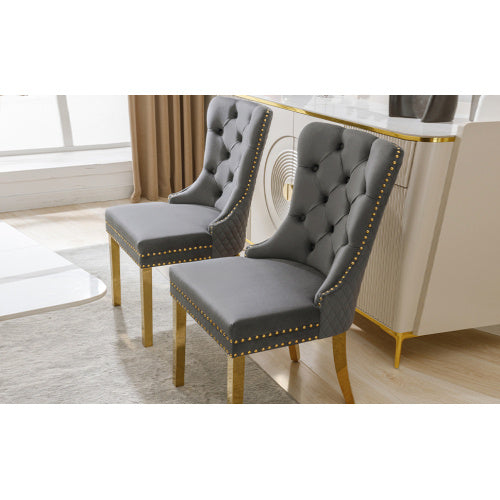 Velvet Metal Leg Dining Chair
