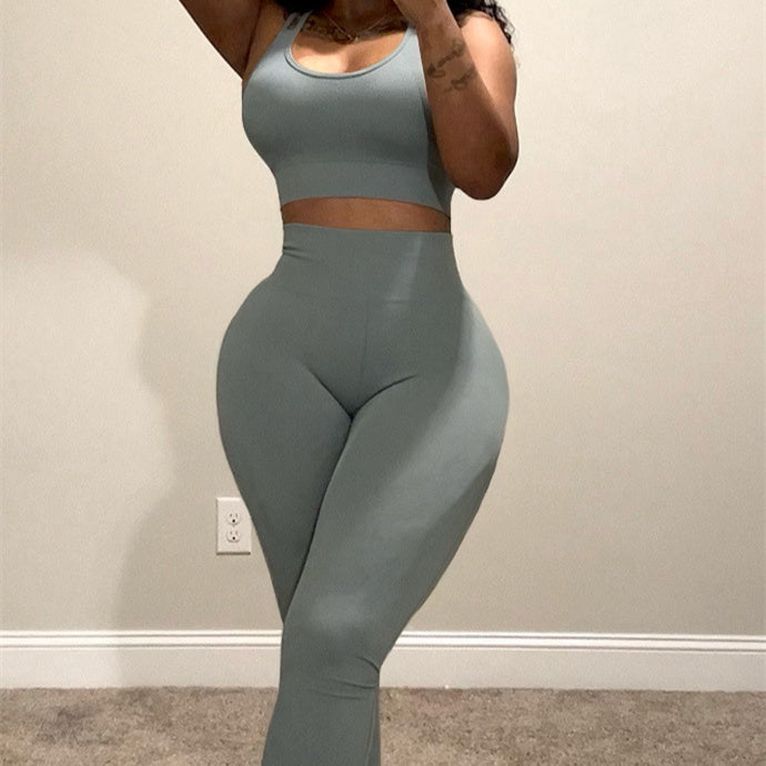 Two Piece Tights Camisole Sports Set
