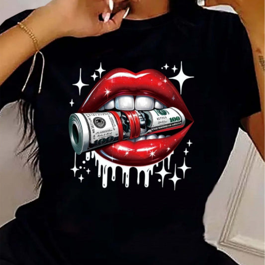 Red Lips Casual Tee