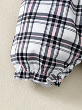 Baby Girl Bow Plaid Jumpsuit