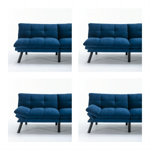 Convertible Folding Sofa Bed - Navy Blue