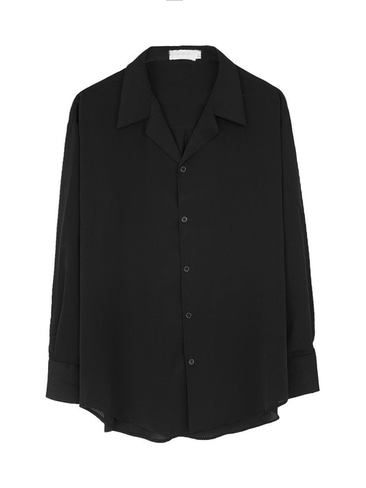 Loose Drape Long-sleeve Button Down