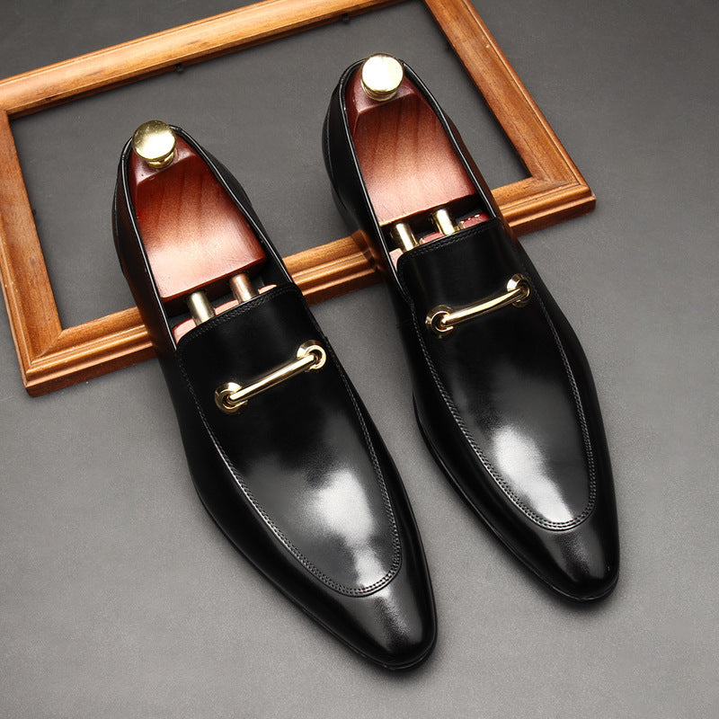 Genuine Leather Pointed Toe Dress Shoes
