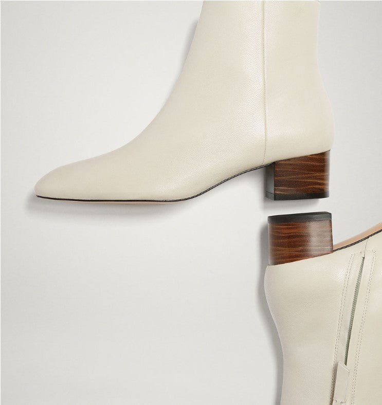 Zipper Ankle Leather Boots