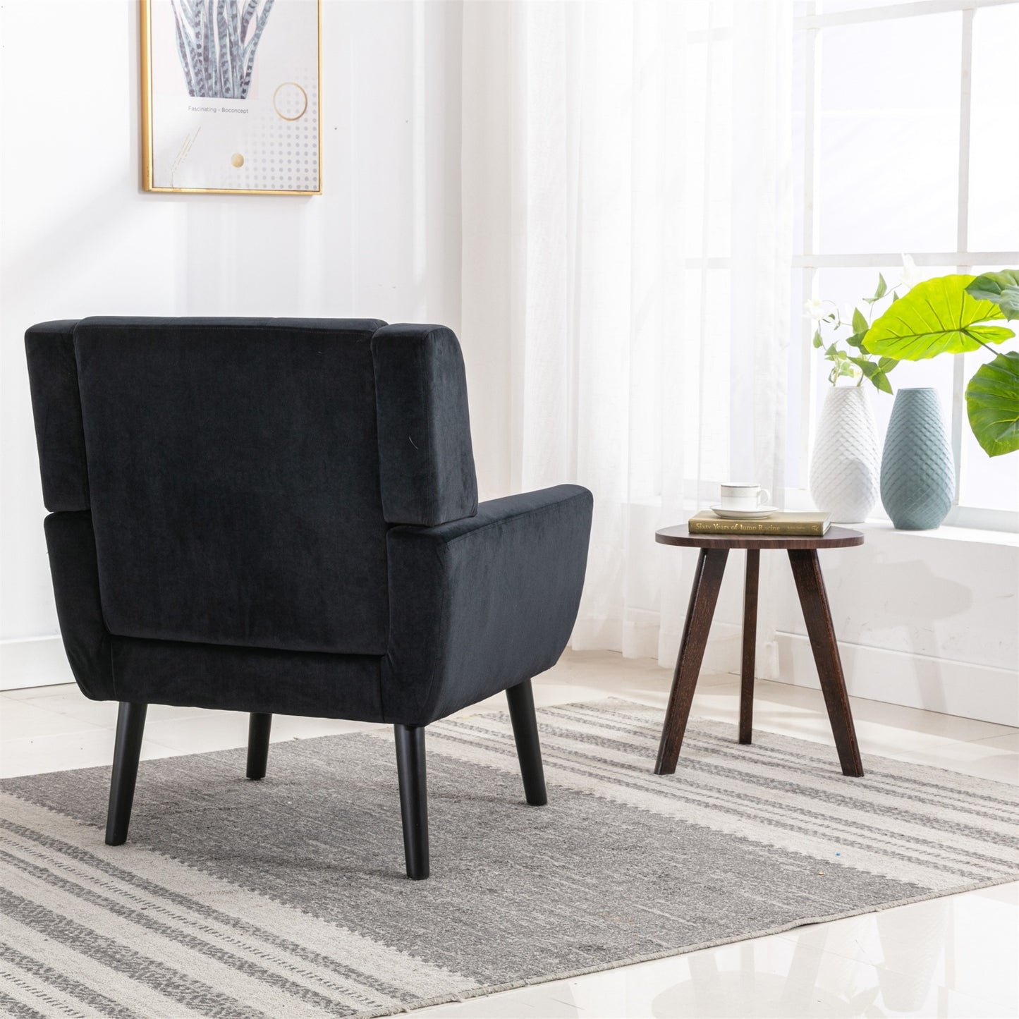 Soft Velvet Ergonomic Accent Chair