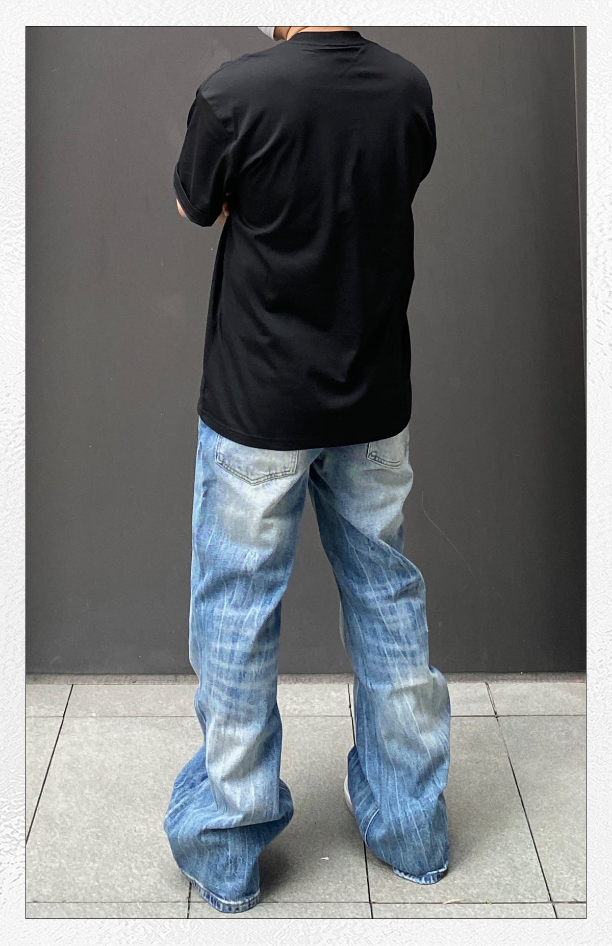 High Street Loose Straight Leg Micro Flared Jeans