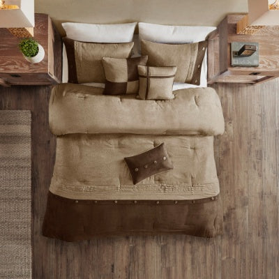 Faux Suede Comforter 7 Piece Set