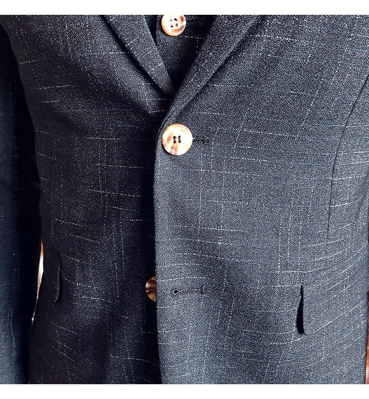 Interlining Slim-fit Single Breasted Three-Piece Suit