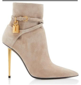 Ankle Lock Pointed Toe Ankle Boots