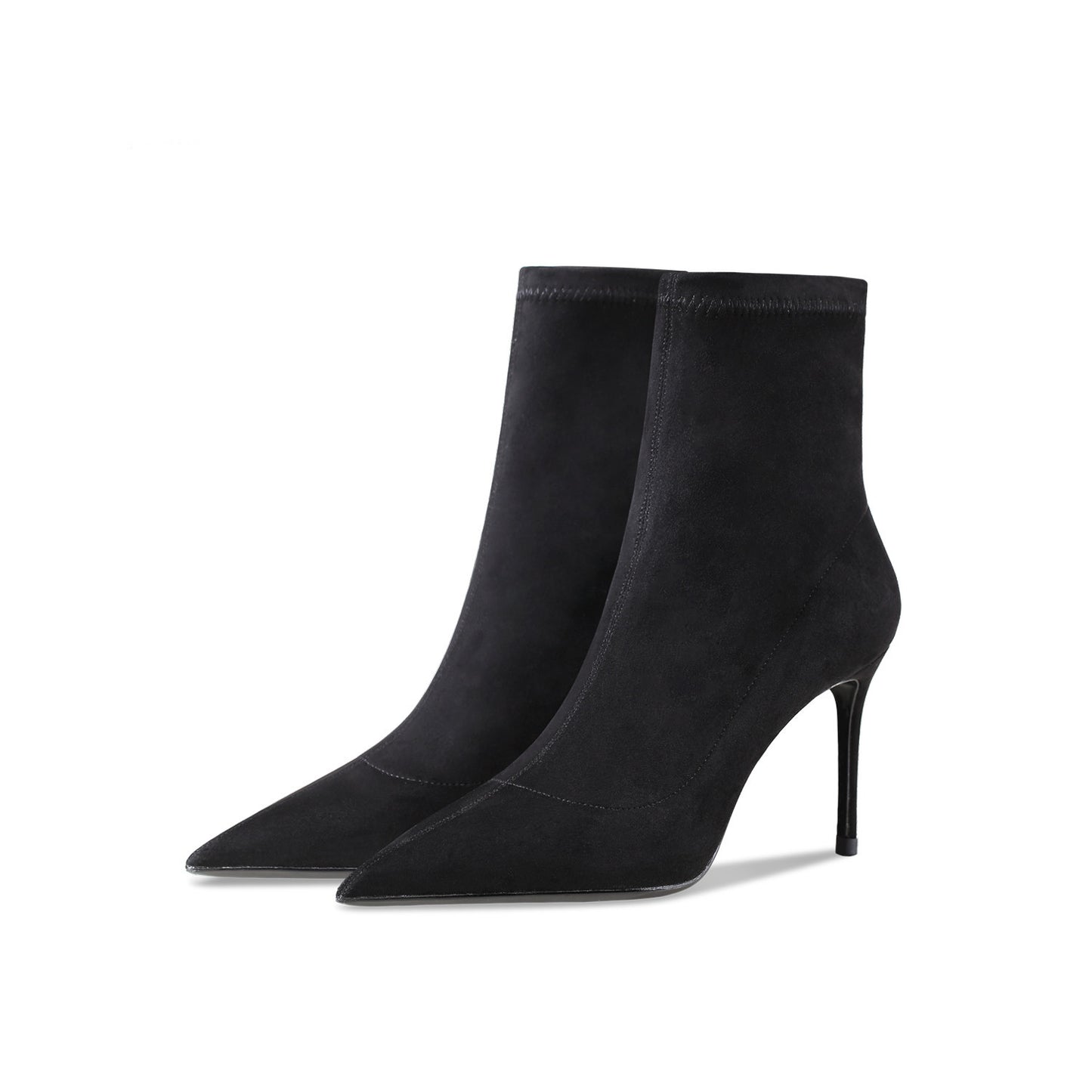 Suede Stretch High Heel Boots
