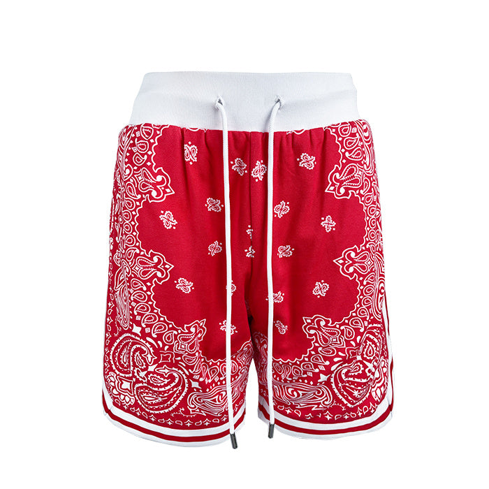 Bandana Print Loose Basketball Shorts