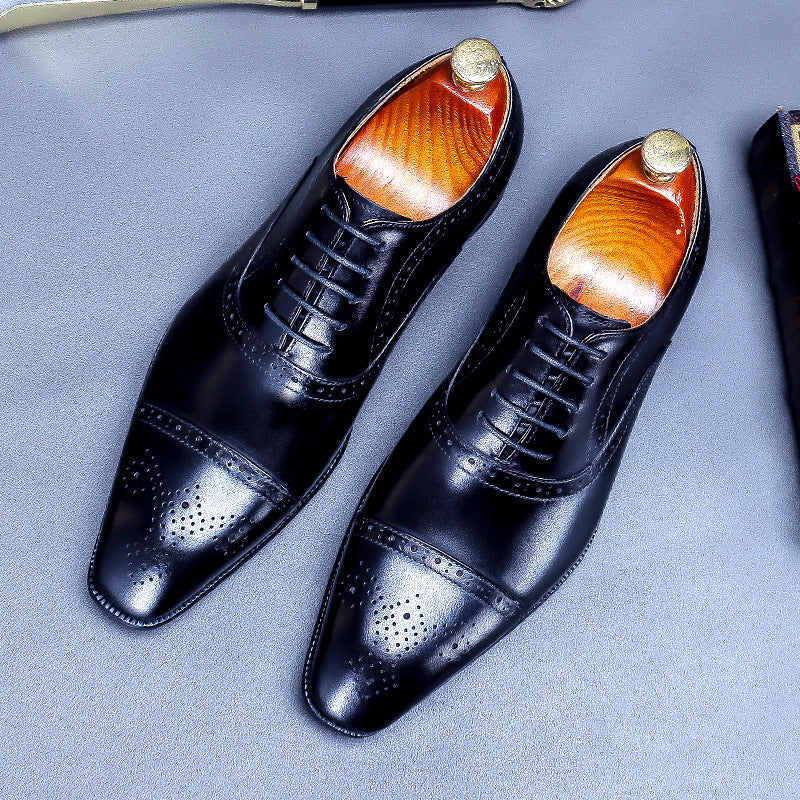 Genuine Leather Pointed Dress Shoes