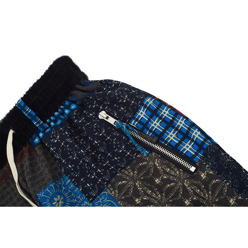 Linen Elastic Waist Panel Basketball Shorts