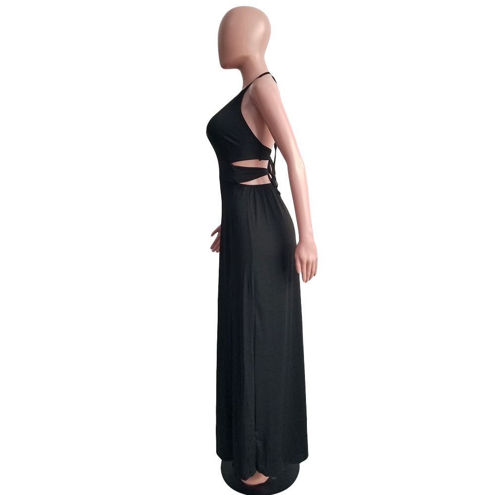 Slim Fit Hollow-out Camisole Waist-Baring Dress