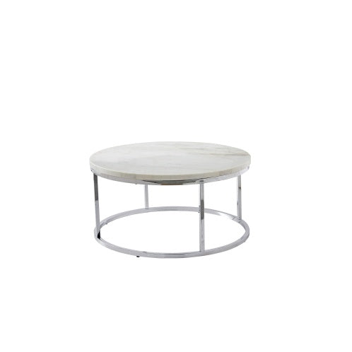 Echo - White Marble Top Round Coffee Table