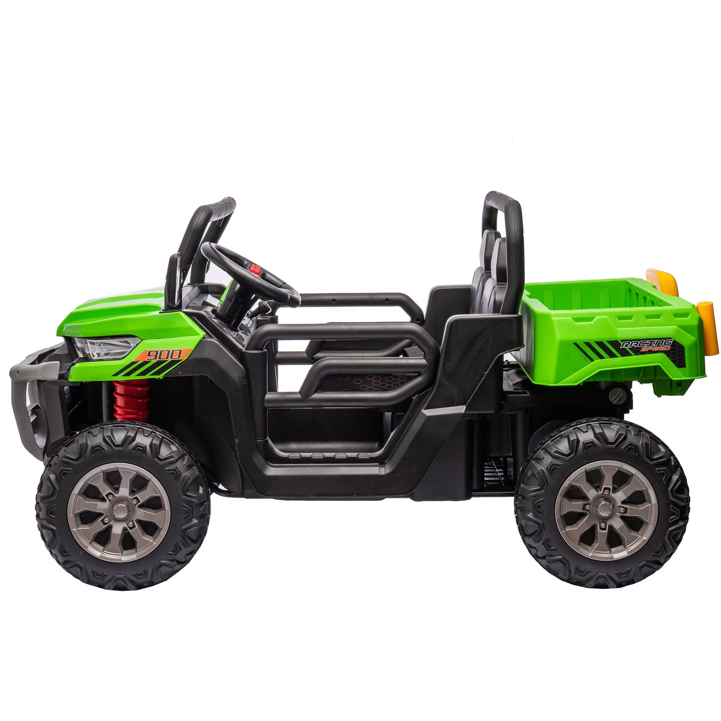 24V Ride On Dump Truck - 2 Seater Kids UTV with Electric Dump Bed - Green